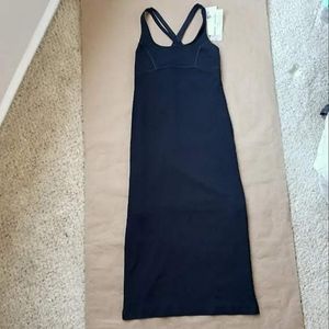 NWT Sweaty Betty x Halle Berry Emily Strappy Crisscross Jersey Dress Black Med